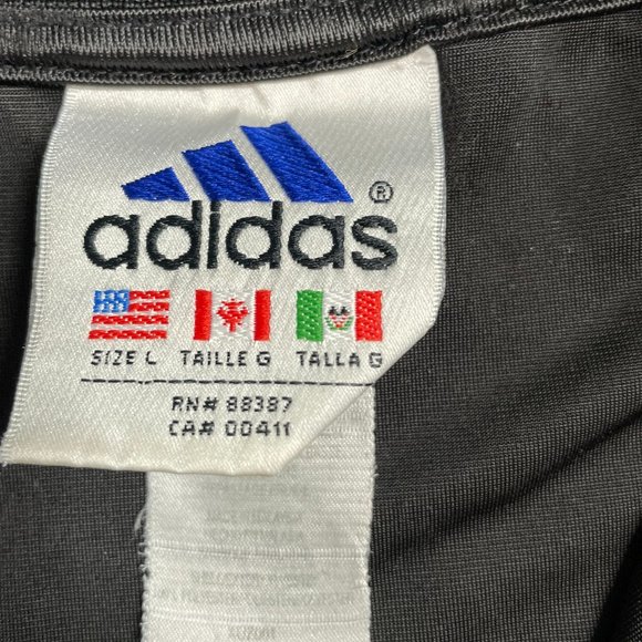 Vintage Adidas Men's Black White Tear Away Basketball Mesh Warm Up Jersey Large - Picture 4 of 6